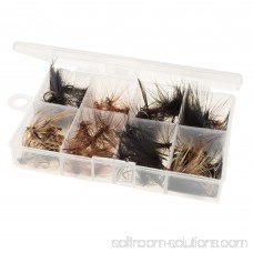 Fly Fishing Lures- 50 Piece Natural Assorted Dry Insect Flies, Fishing Equipment for Catch and Release in Organizer Tool Box by Wakeman Outdoors 567050315